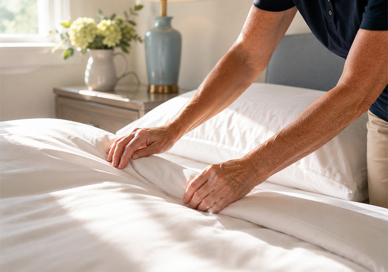 Bella Mar Delray Beach staff member providing respectful, dependable housekeeping care